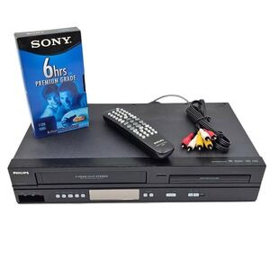 Philips DVP3345VB/F7 VCR & DVD Combo VHS Recorder Player w/Remote Tested A+